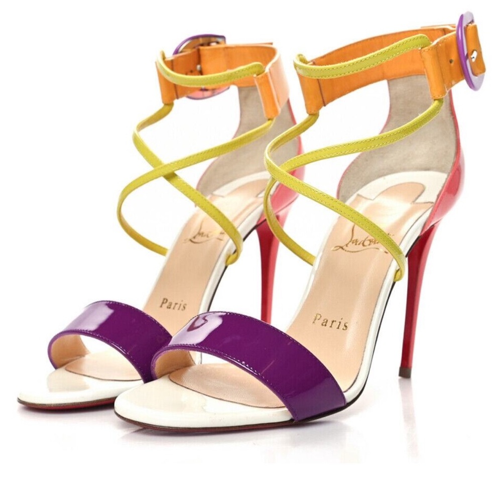 Authentic Christian Louboutin Multi-colored Patent Leather Heels size 41 1/2